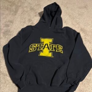 Black Hoodie with Yellow 'I State' Logo